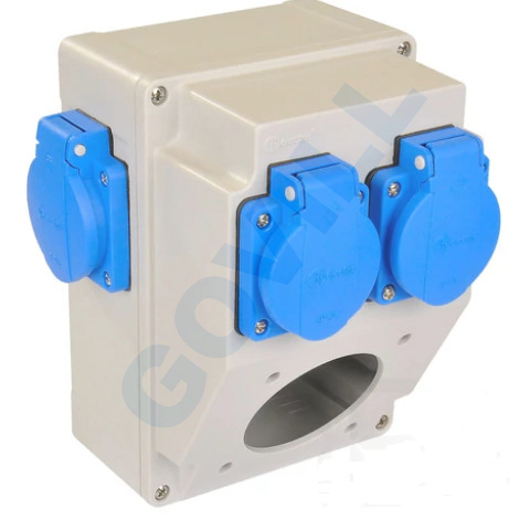 Tp Electric Üres ipari doboz  Üres ipari doboz 120×170mm fúrt 3 fázisú (75x75) aljzathoz+1 fázisú kék aljzat 4 db